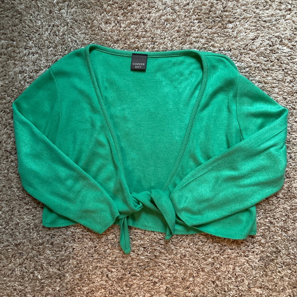 Green tie half shirt - L